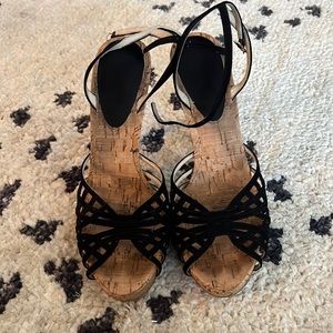 Calvin Kline black cork heels